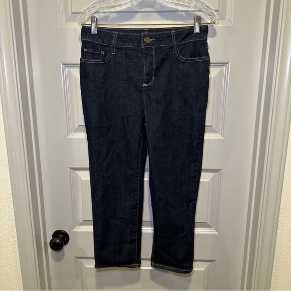 St. John’s Bay Dark Wash Denim Straight Leg Cropped Jeans size 4 - Picture 1 of 10
